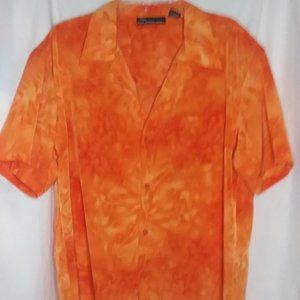 No Boundaries Orange Tye Dye Dress Shirt Man's Sz